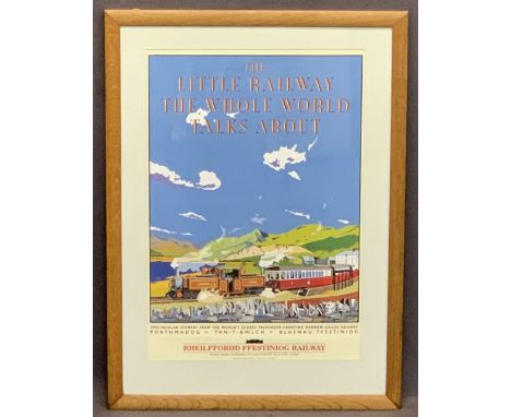 DAVID GROSVENOR print - The Welsh Highland Railway Society 'The Little Railway the Whole World Talks About', mounted and fram