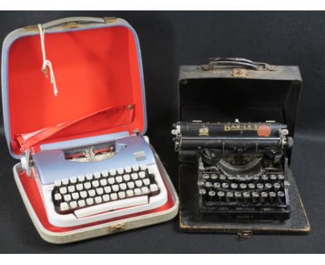 VINTAGE PORTABLE TYPEWRITERS including a Sydney Bar-Let and a Beaucourt Script, Made in France