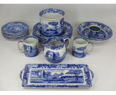 SPODE ITALIAN BLUE &amp; WHITE TABLEWARE, 20 PLUS PIECES