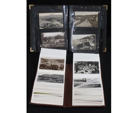 VINTAGE WELSH VIEW POSTCARDS, two albums containing approximately two hundred and ninety plus cards
