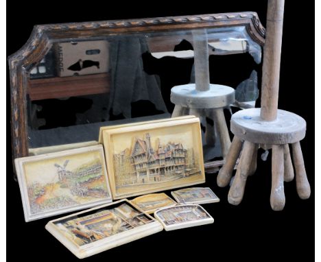 IVOREX WALL PLAQUES (6), titles include 'The Rows, Chester', 'A Friendly Call', 'The Old Windmill', 'Interior of an Irish Cot