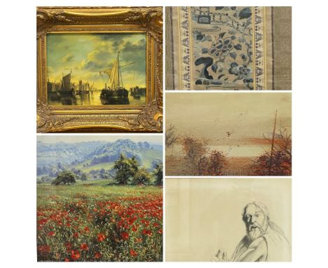 PAINTINGS &amp; PRINTS ASSORTMENT (5) - to include limited edition print After REX PRESTON - titled 'Poppy Splendour' also a 
