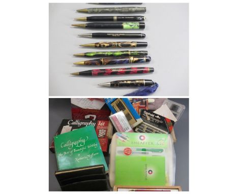 MECHANICAL PENCILS, VINTAGE (10) - assorted, nine with marble effect and one black Conway Stewart for parts.  Also, a vintage