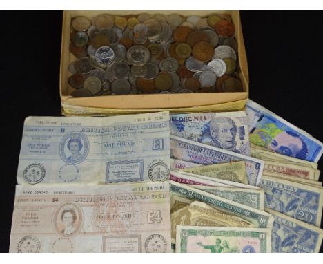 VINTAGE COIN &amp; BANK NOTE COLLECTION - almost entirely overseas/continental, the notes include India, Cuba, Columbia, Zamb