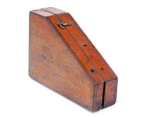 A World War I large clinometer 1917, by E R Watts and Son, London, number 3516, mahogany cased, case 27cm wide.