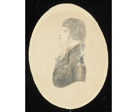 19thC School. Portrait study of a gentleman, Charles (?), pencil study, partial inscription verso, 11cm x 8cm. 