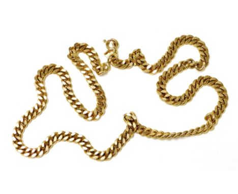 An 18ct gold curb link neck chain, on a bolt ring clasp, 50cm wide, 53.9g. 