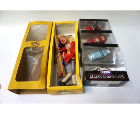 BOXED PELHAM PUPPET OF PRINCE CHARMINGSL5; together with four boxed Corgi Classic Sports Cars - Austin Healey, Ferrari 250, T