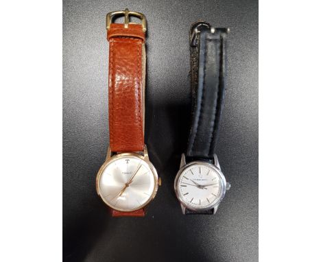 GENTLEMAN'S ETERNA-MATIC WRISTWATCHthe white dial with baton five minute markers; together with a gentleman's Tissot wristwat