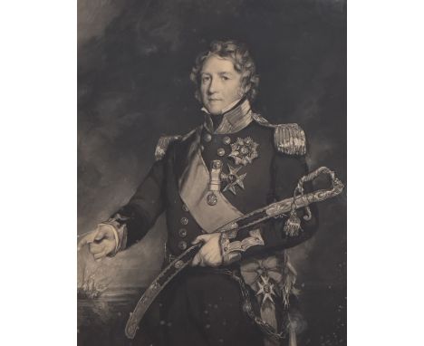 WILLIAM J.WARD, after SIR FRANCIS GRANT, Portrait of Admiral Sir Philip Charles Calderwood Henderson Durham, GCB,  Mezzotint,