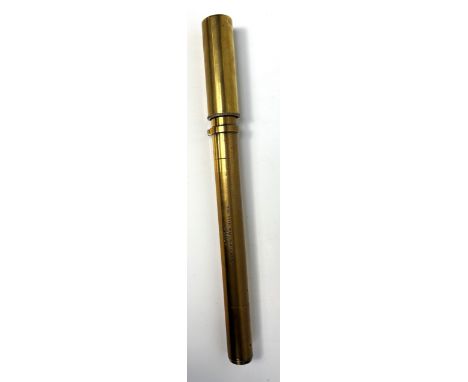 MILITARIA: A WWII brass cased Sighting Telescope, 22C, Mk III, by M.B.M Co,   with a cylindrical barrel, adjustable sight sle