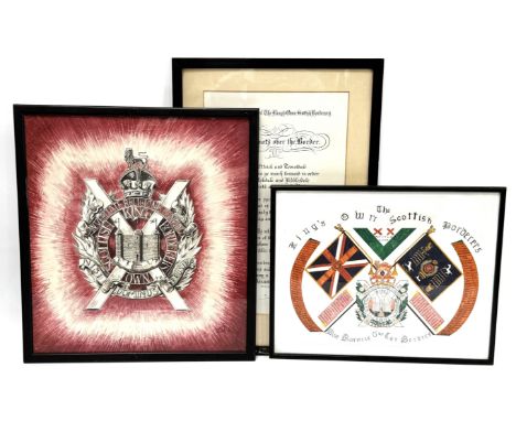 MILITARIA: A collection of pictures and prints relating to the King's Own Scottish Borderers, (A lot).