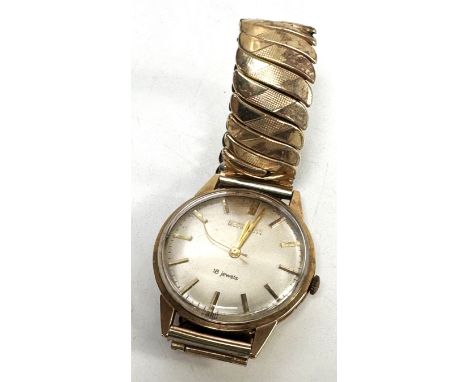 A 9ct gold cased Sekonda gentleman's wristwatch, marked USSR, along with an Arbour wristwatch and a novelty bicycle clock.&nb