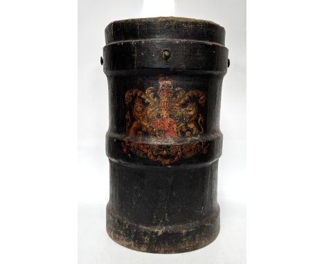 A British Royal Navy Cordite Carrier, early 20th Century, probably WWI,   of typical form, with painted canvas sides, decorat
