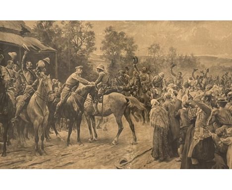 MILITARIA: Boer War Interest, after John Bacon, "The Relief of Ladysmith, Meeting of Sir George White and Lord Dundonald", wi