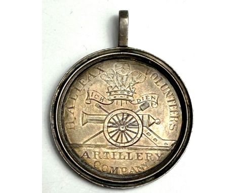 A Halifax Volunteers Artillery Company silver medal, inscribed "Adjudged to Capt T Lord For Skill at Gun Practice May 1800, h