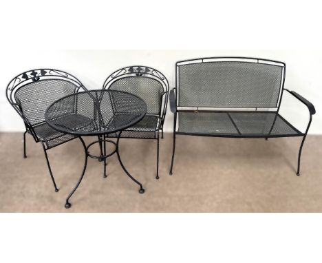 A Kettler patio furniture set to include two chairs, bench and table, 72 x 69 cm.