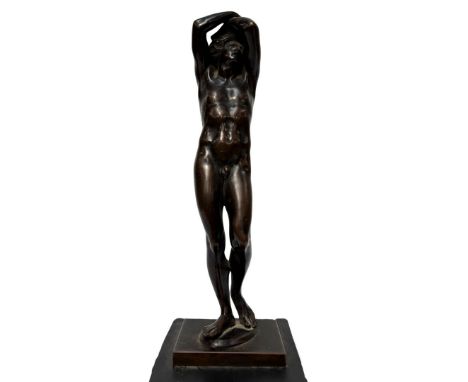 GRAND TOUR: After BARTHÉLÉMY PRIEUR, French (1536-1611), Narsissus, (Standing Youth), probably 19th century,  bronze, brown p