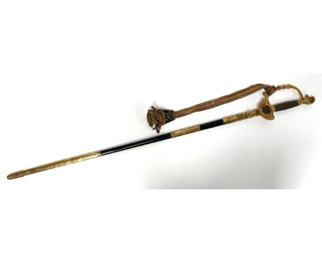 A fine Victorian Royal Company of Archers Queens Bodyguard of Scotland Court Sword,  a gilt metal court sword pattern as carr