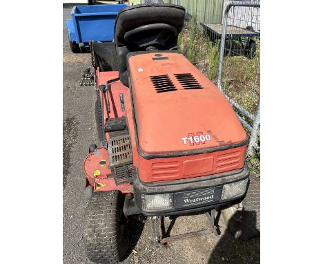Westwood garden lawn tractor together with a grass collector box and a sweeper