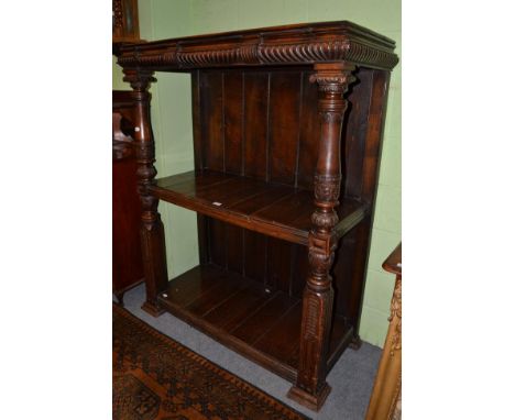 An oak hall side table 