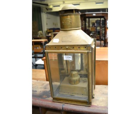 A brass ship's lamp 