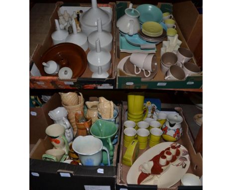 Five boxes of Carlton ware, Wade, Poole, pie funnels etc