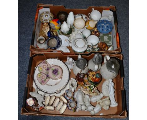 Assorted decorative ceramics to include Masons; Victorian relief moulded jugs; Grays Susie Cooper preserve pot (a.f.) etc (tw