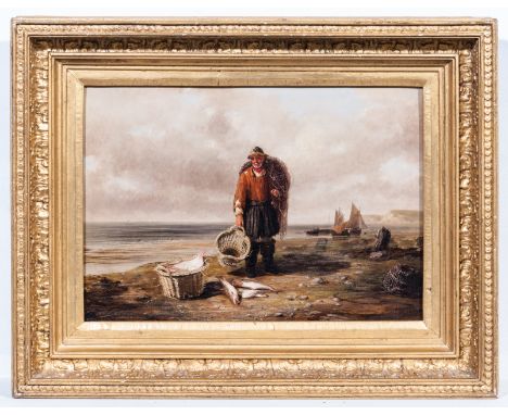 W M***Fishermen with the day's catchindistinctly signedoil on canvas25 x 35cm.