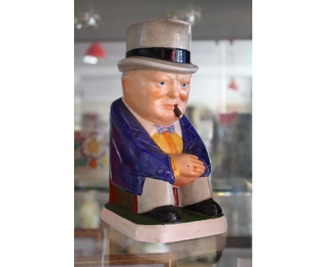 A Copeland Spode pottery Winston Churchill character jug, H:22cm