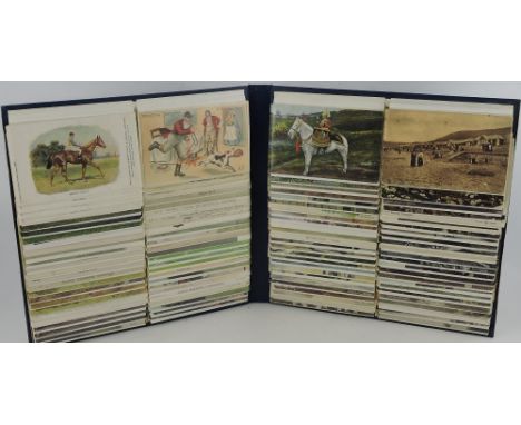 An album of approximately 150 early 20th Century colour and monochrome postcards including British topographical Jalland and 