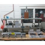 LOT OF SETUP BLOCKS, V-BLOCKS, PARALLELS, FIXTURES (UPPER BENCH CONTENTS, BENCH NOT INCLUDED)