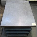 APPROX. 4'L X 3'W X 8"D ROCK OF AGES GRANITE SURFACE PLATE/TABLE W/ CASTERS