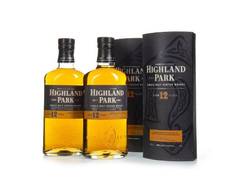 HIGHLAND PARK 12 YEARS OLD (2) Single Malt Scotch Whisky 70cl, 40% volume, in tube. Two bottles.