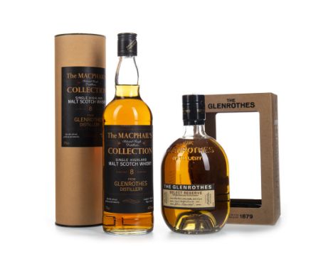 GLENROTHES G&amp;M 8 YEARS OLD Single Malt Scotch Whisky 70cl, 40% volume, in tube. GLENROTHES SELECT RESERVE Single Malt Sco