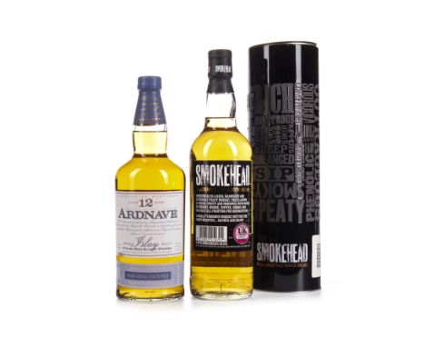 SMOKEHEAD Single Malt Scotch Whisky 70cl, 43% volume, in tin. ARDNAVE AGED 12 YEARS Single Malt Scotch Whisky 70cl, 41.2% vol