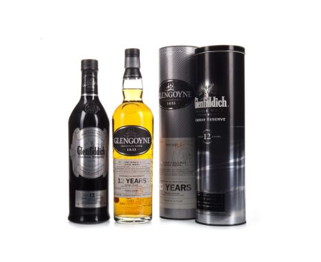 GLENFIDDICH CAORAN RESERVE AGED 12 YEARS Single Malt Scotch Whisky 70cl, 40% volume, in tin. GLENGOYNE AGED 12 YEARS Single M