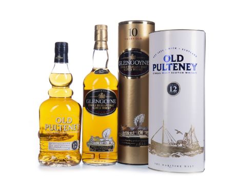 GLENGOYNE AGED 10 YEARS Single Malt Scotch Whisky 75cl, 40% volume, in tube. OLD PULTENEY AGED 12 YEARS Single Malt Scotch Wh