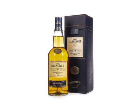 GLENLIVET 18 YEARS OLD Single Malt Scotch Whisky 70cl, 43% volume, in leatherette box.