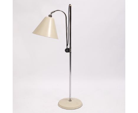 ROBERT DUDLEY BEST (1892-1984)  floor standing Bestlite 'BL3M' reading lamp with cream painted conical shade and base and chr