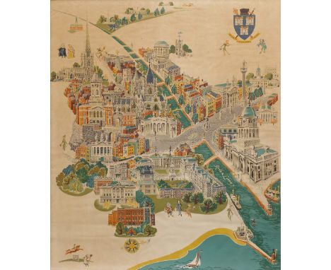 MARCEL GRONAIRE (1892 - 1971)  Paris bandstand, print, 58cm x 48cm; a print of Piccadilly Circus and one other (3) (ARR*)