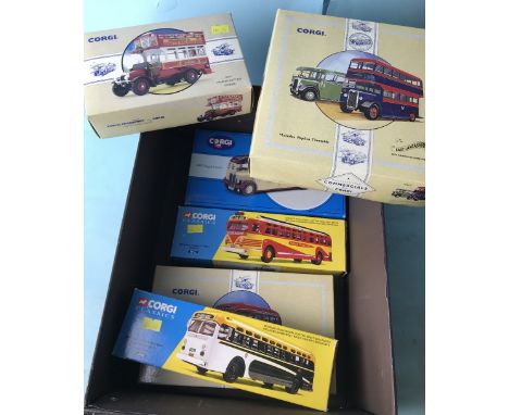 Six assorted Corgi Classics diecast buses boxed