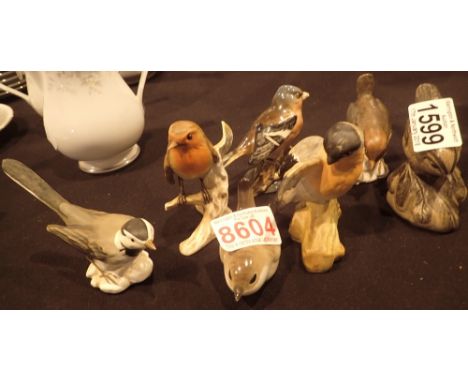 Group of ceramic bird figurines including Goebel and Beswick