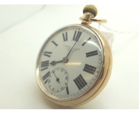 R White & Sons crown wind pocket watch with subsidiary seconds 
