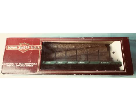 Boxed Bachmann Big Haulers G gauge Coal Creek Lumber flat car wagon with logs