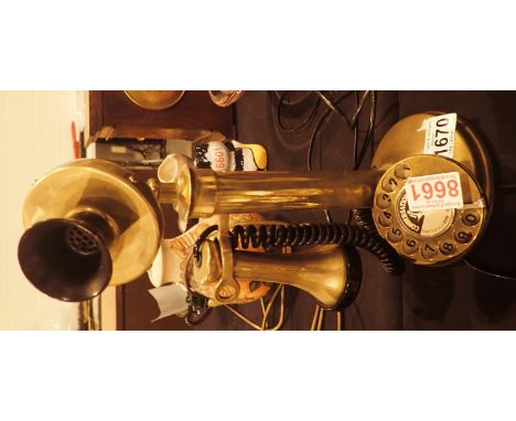 Antique style brass candlestick telephone
