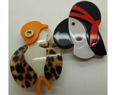 Two Art Deco style ladies brooches  CONDITION REPORT: Both in very good condition with functioning pins.