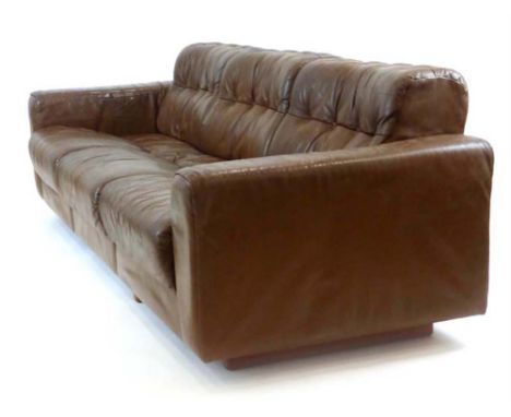 A 1970's De Sede DS40 three seater sofa upholstered in brown connolly leather