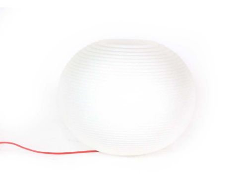 A white perspex table lamp of graduated spherical form, retailed by Habitat, d. 44 cm