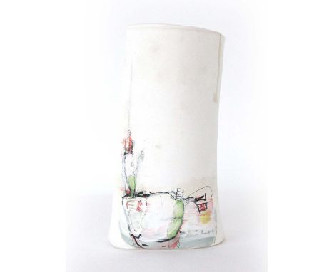 Kate Wickham (b. 1953), a ceramic vase, painted with layers of underglaze colours with a semi-matt glaze, unsigned, h. 25 cm 
